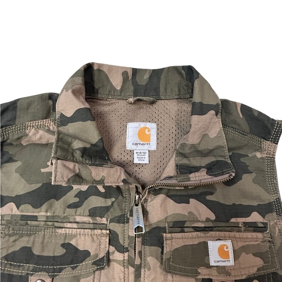 Carhartt Women’s El Paso Camo Vest M 2014 Full Zip Hunting Ripstop Military 8-10 - Picture 3 of 13
